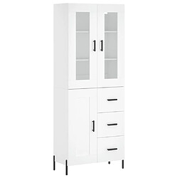 vidaXL Buffet haut Blanc 69,5x34x180 cm Bois d'ingénierie