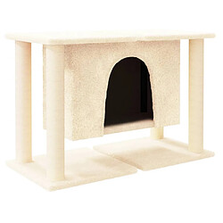 Helloshop26 Arbre à chat meuble tour grimper jouet grattage grattoir escalade plateforme avec griffoirs en sisal 50 cm crème 02_0022515