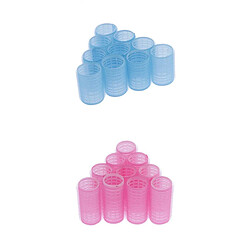 20x Plastique 28 Mm Rose + 40 Mm Bleu Self Grip Hair Rollers Salon Set Pour