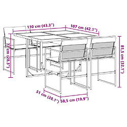 vidaXL Ensemble à manger de jardin avec coussins 5 pcs blanc textilène pas cher