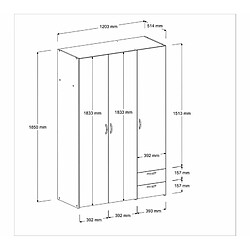 Avis But Armoire DAILY 3 portes 2 tiroirs Imitation chêne sonoma