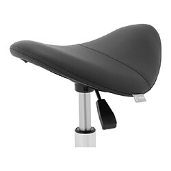 Helloshop26 Tabouret chaise siège-selle fer chromé noir 14_0003503