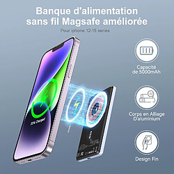 SANAG Batterie Externe Mag-Safe Power-Bank 5000Mah 8Mm Slim Portable Chargeur Sans Fil Powerbank Avec Rapide Cable Usb-C Pd 20W Compatible Avec Iphone 16/15/14/13/12 Mini/Pro/Pro (Cendre Violette)