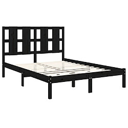 Avis vidaXL Cadre de lit sans matelas noir 120x190 cm bois massif