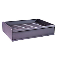 Visiodirect Tiroir Barbecue, Bac pour Barbecue en acier inoxydable coloris Gris - 50 x 41 x 12 cm