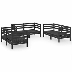 Maison Chic Salon de jardin 6 pcs - Table et chaises d'extérieur - Mobilier/Meubles de jardin Moderne Noir Bois de pin massif -MN36962