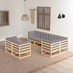 Maison Chic Salon de jardin 7 pcs + coussins - Mobilier/Meubles de jardin - Table et chaises d'extérieur Bois de pin massif -MN23382