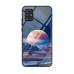 Coque en TPU verre de surface d'impression lune de montagne pour votre Samsung Galaxy A71