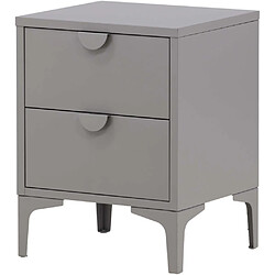 Avis Venture Home Table de chevet 2 tiroirs Piring gris clair.