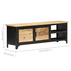 vidaXL Meuble TV 120x30x40 cm Bois massif de manguier pas cher