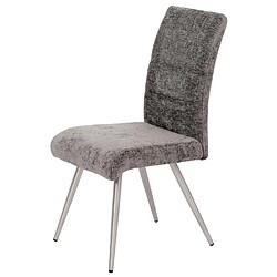 Acheter Mendler Lot de 2 chaises de salle à manger HWC-G55, chaise de cuisine inclinable, acier inoxydable brossé Tissu/Textile Chenille Öko-Tex ~ gris foncé