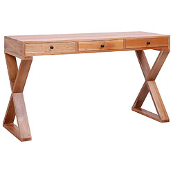 Maison Chic Bureau d'ordinateur solide,Table de travail Naturel 115x47x77 cm Bois d'acajou massif -GKD27950