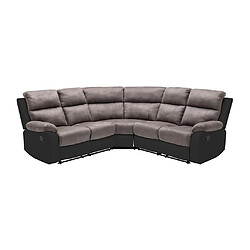 Avis Vente-Unique Canapé d'angle relax gris et noir en microfibre et simili TOLZANO