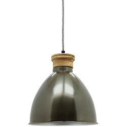 Aubry Gaspard Suspension en métal et bois naturel sculpté gris bleu. Suspension en métal et bois naturel sculpté gris bleu