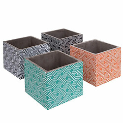 BigBuy Garden Set de pots de fleurs Fiore Ciment Carré 14 x 14 x 12 cm (4 Unités)