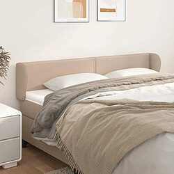 Maison Chic Tête de lit moderne avec oreilles pour chambre - Décoration de lit Cappuccino 163x23x78/88 cm Similicuir -MN59148