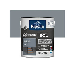 Peinture sol haute résistance satin gris loft 2,5L Ripolin