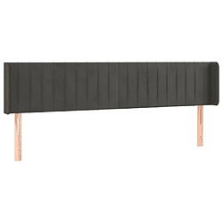 Avis Maison Chic Tête de lit scandinave à LED,meuble de chambre Gris foncé 203x16x78/88 cm Velours -MN58546