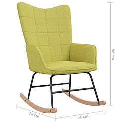 vidaXL Chaise à bascule Vert Tissu pas cher