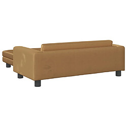 Acheter vidaXL Canapé avec repose-pied pour enfants marron 100x50x30cm velours