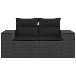 Acheter Maison Chic Canapé de jardin avec coussins 2 places | Canapé d'extérieur | Fauteuil,Banquette Jardin noir résine tressée -MN37808