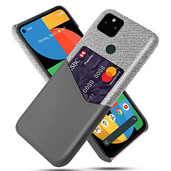 Coque en TPU + PU KSQ avec porte-carte, gris pour votre Google Pixel 5a 5G