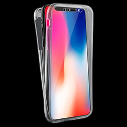 Wewoo Coque Transparent pour iPhone X 0.75mm recto-verso pleine couverture TPU Housse de protection arrière