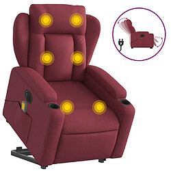 Maison Chic Fauteuil Relax pour salon, Fauteuil inclinable de massage électrique Rouge bordeaux Tissu -GKD87637