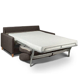 Avis Inside 75 Canapé convertible OGGETTO matelas 16 cm système express sommier lattes 160cm RENATONISI tweed marron chocolat