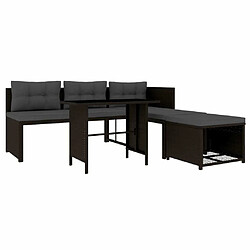 Avis Maison Chic Salon de jardin 4 pcs - Table et chaises d'extérieur - Mobilier/Meubles de jardin Moderne Résine tressée Marron -MN52035