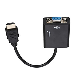 Adaptateur HDMI vers VGA 1080p portable et câble audio 3,5 mm d'alimentation USB