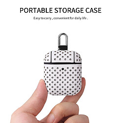 Avis Wewoo Coque Ball Dot Cuir PU + PC Etui de protection sans fil Bluetooth pour Apple AirPods 1/2 avec boucle en métal Blanc