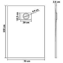 vidaXL Bac de douche SMC Noir 100 x 70 cm pas cher