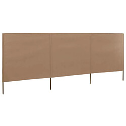 vidaXL Paravent 3 panneaux Tissu 400 x 160 cm Taupe