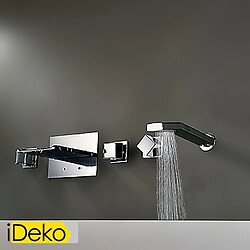 Avis iDeko® Robinet Mitigeur lavabo Support mural chromé Changement de couleur LED robinet de baignoire cascade