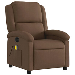 Avis vidaXL Fauteuil inclinable de massage électrique marron tissu