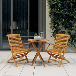 Maison Chic Ensemble de salle à manger de jardin 3 pcs,Table et chaises d'extérieur Bois de teck massif -GKD547863