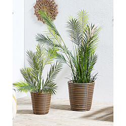 Beliani Lot de 2 pots de fleurs SARTI Polyrotin Marron