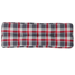 Avis vidaXL Coussin de palette motif à carreaux rouge 120x40x12 cm tissu