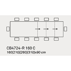 Avis Inside 75 Table extensible 12 couverts EMINENCE 310 cm pieds métal plateau stratifié blanc