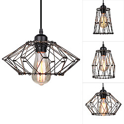 Stoex DIY Lustre Suspension Abat jours Industrielle Cage forme Changeable Multifonctio