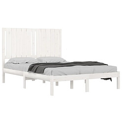 Avis Maison Chic Lit adulte - Lit simple Cadre de lit,Structure du lit Contemporain Blanc Bois de pin massif 120x200 cm -MN15346