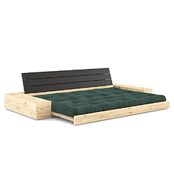 Avis Inside 75 Canapé lit futon BASE algues couchage 130cm dossiers noirs et accoudoirs coffres