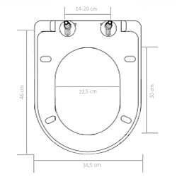 vidaXL Abattant WC à fermeture en douceur Libération rapide Noir pas cher
