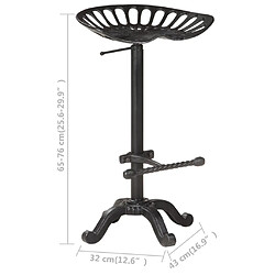 vidaXL Tabouret de bar Noir Fonte pas cher