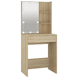 Helloshop26 Coiffeuse design avec led 60 x 40 x 140 cm beige 02_0006290