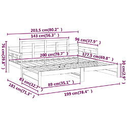 vidaXL Lit coulissant sans matelas blanc 2x(90x200) cm pas cher