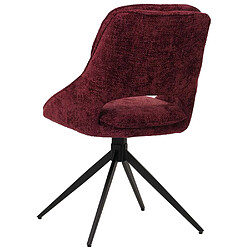 Mendler Lot de 2 chaises de salle à manger HWC-N73, chaise de cuisine, pivotante Auto-Return, tissu/textile chenille (490g/m²) Oeko-Tex ~ bordeaux pas cher