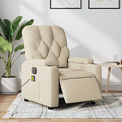 Maison Chic Fauteuil Relax pour salon, Fauteuil inclinable de massage électrique crème tissu -GKD82392