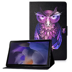 Etui en PU fermeture magnétique avec porte-cartes hibou pour votre Samsung Galaxy Tab A8 (2021) SM-X200/SM-X205